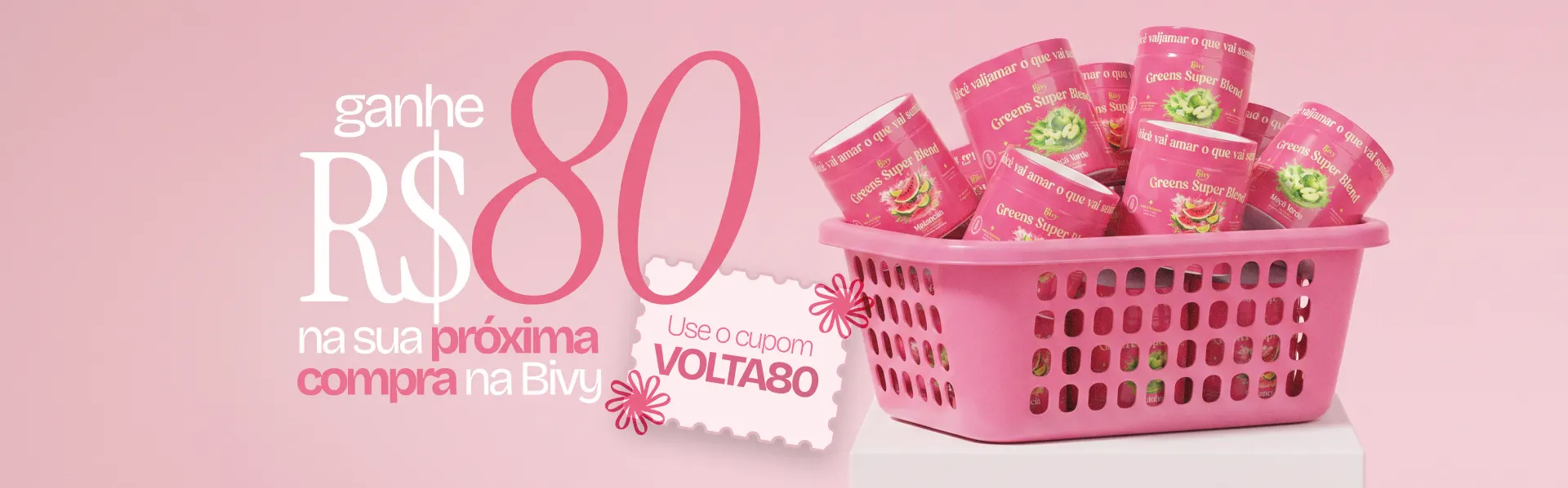Ganhe R$ 80 na sua próxima compra na Bivy. Use o cupom VOLTA80.